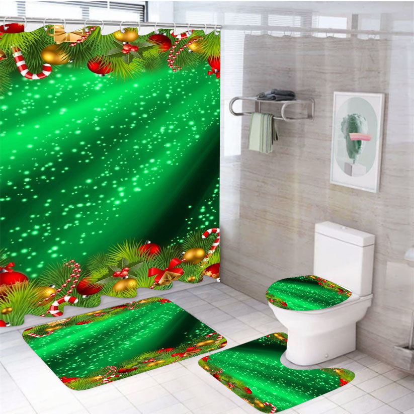 Christmas Sparkles 4Pcs Bathroom Set Shower Curtain