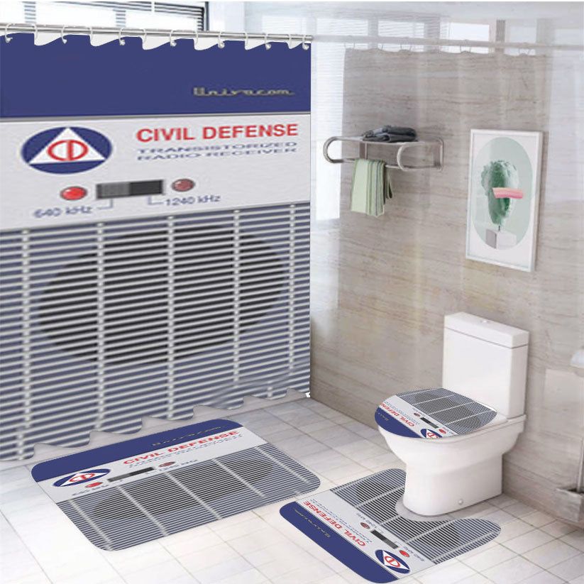 Civil Defense Radio Fallout 4 4Pcs Bathroom Set Shower Curtain