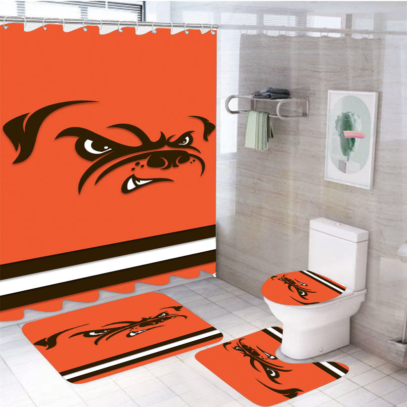 Cleveland Browns Jersey 4Pcs Bathroom Set Shower Curtain