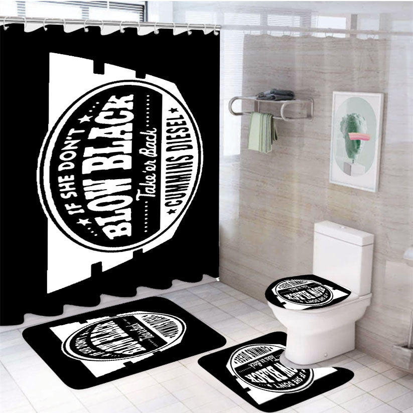 Cummins Diesel 4Pcs Bathroom Set Shower Curtain