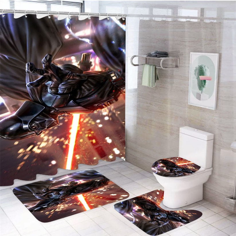 Darth Vader Fight In War 4Pcs Bathroom Set Shower Curtain