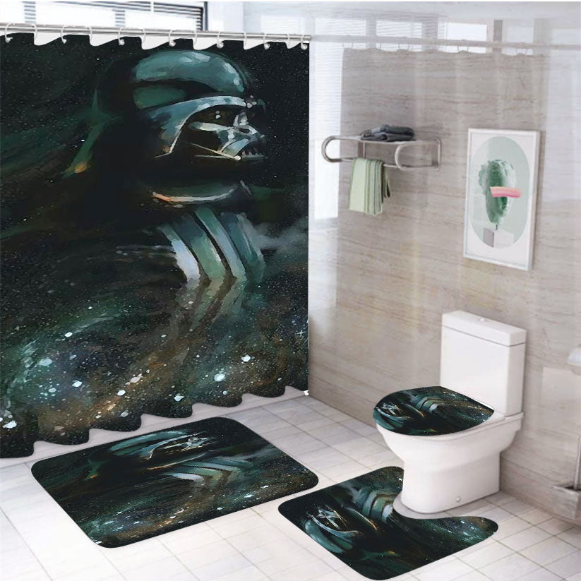 Darth Vader Galaxy Paint 4Pcs Bathroom Set Shower Curtain
