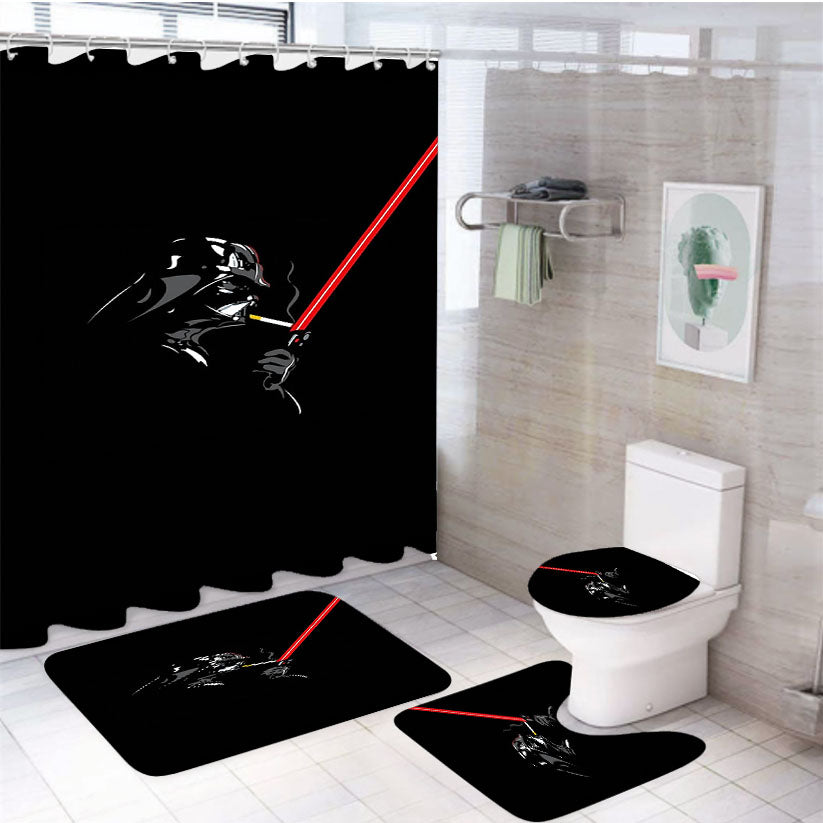 Darth Vader Smoke 4Pcs Bathroom Set Shower Curtain