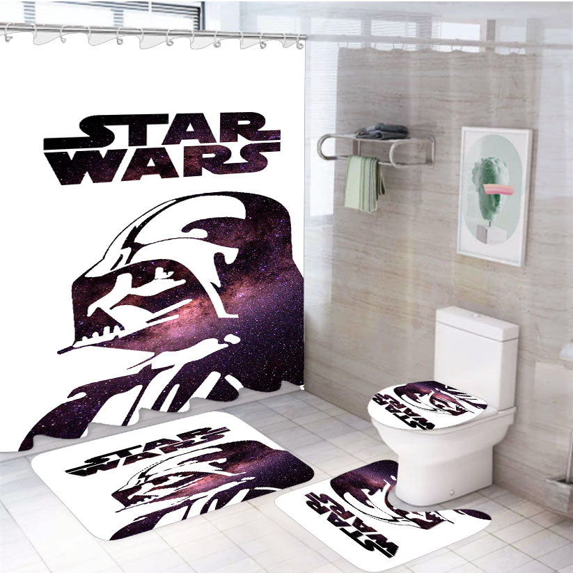 Darth Vader Star Wars Galaxy 4Pcs Bathroom Set Shower Curtain
