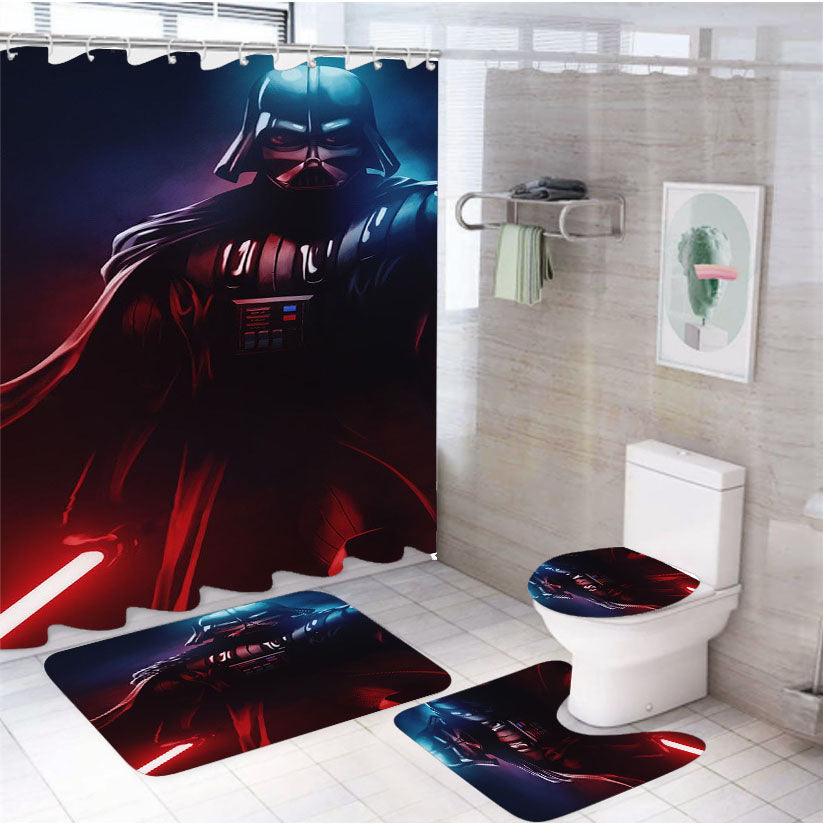 Darth Vader With Lightsaber 4Pcs Bathroom Set Shower Curtain