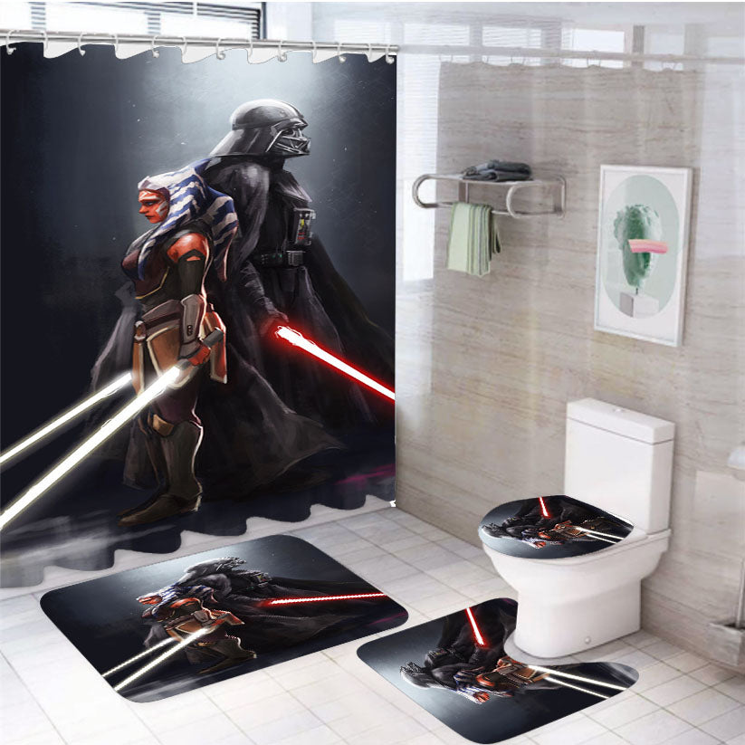 Darth Vader X Ahsoka Tano 4Pcs Bathroom Set Shower Curtain