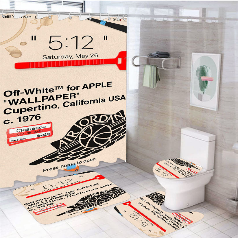 Discussiontried To Make A Parody Off White Wallpaper 4Pcs Bathroom Set Shower Curtain