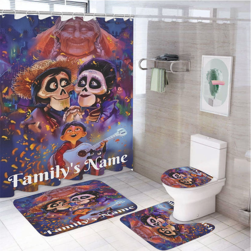 Disney Coco 4Pcs Bathroom Set Shower Curtain