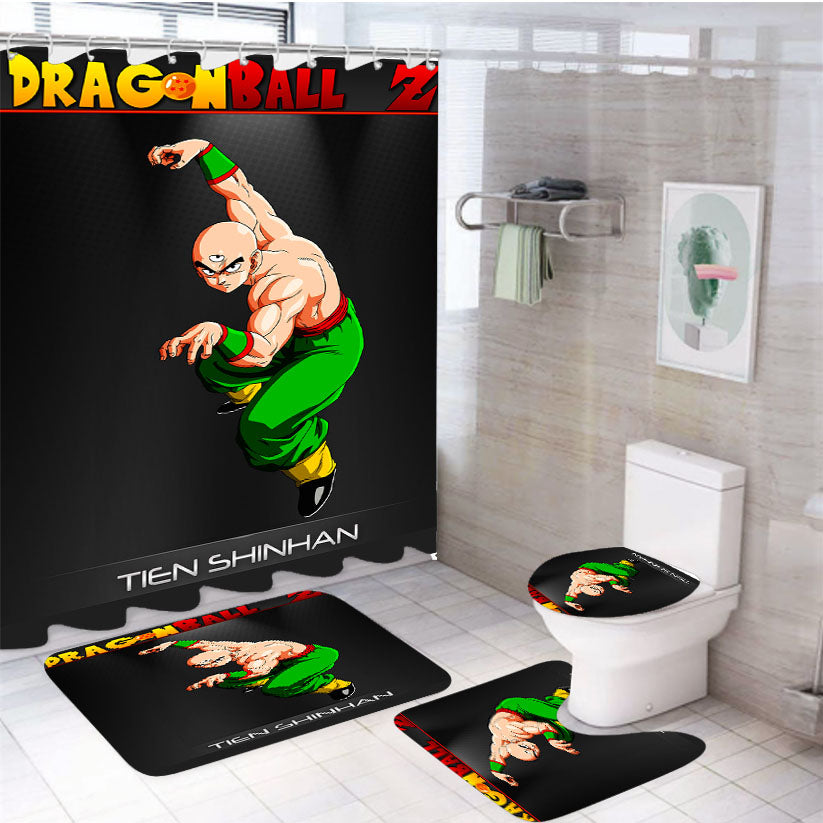 Dragon Ball Z Tien Shinhan 4Pcs Bathroom Set Shower Curtain