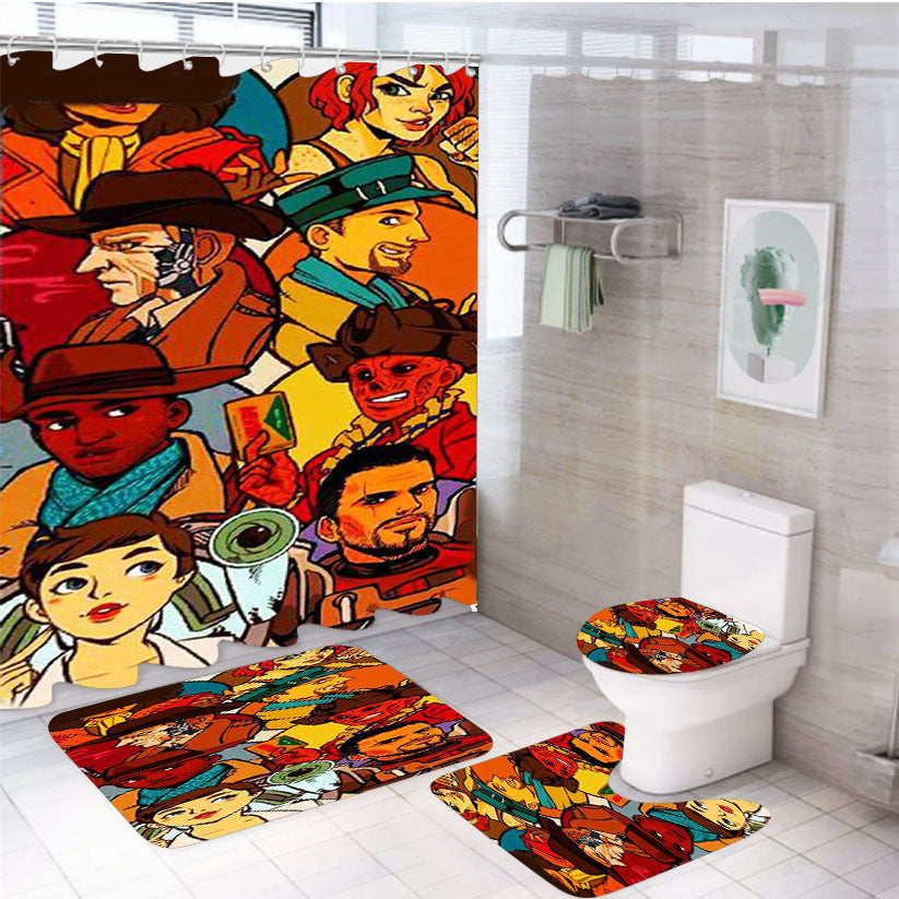 Fallout 4 Companions 4Pcs Bathroom Set Shower Curtain