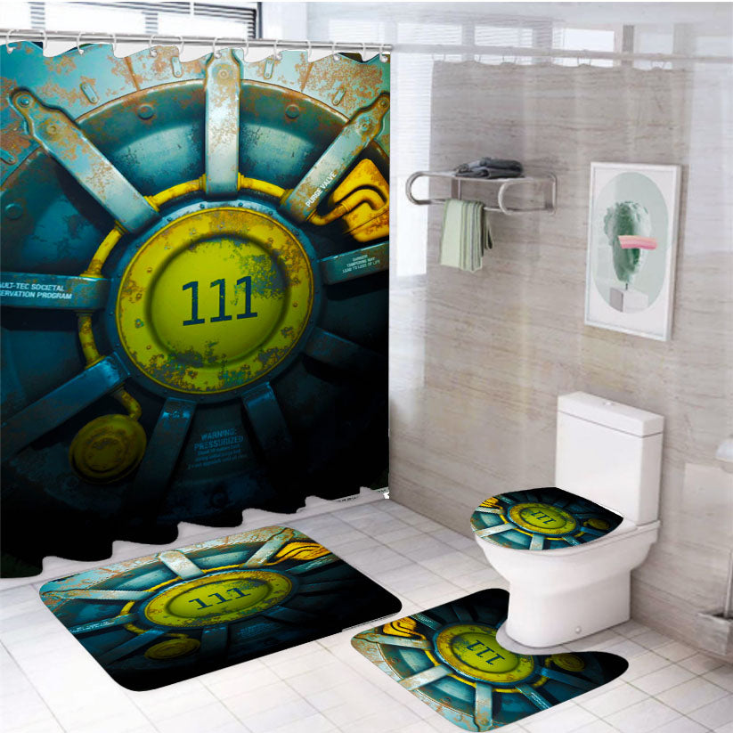 Fallout 4 Vault 4Pcs Bathroom Set Shower Curtain