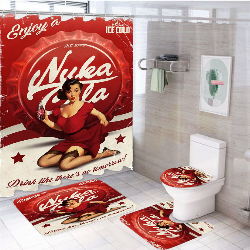 Fallout Enjoy A Nuka Cola 4Pcs Bathroom Set Shower Curtain