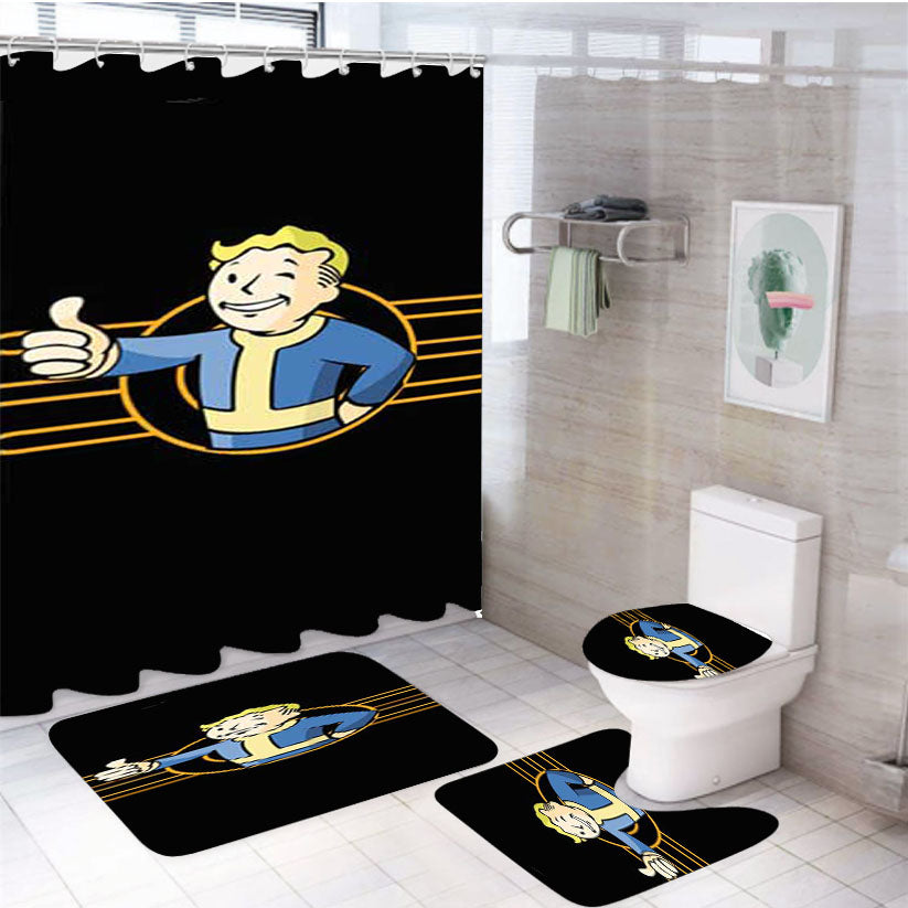 Fallout Thumbs Up 4Pcs Bathroom Set Shower Curtain