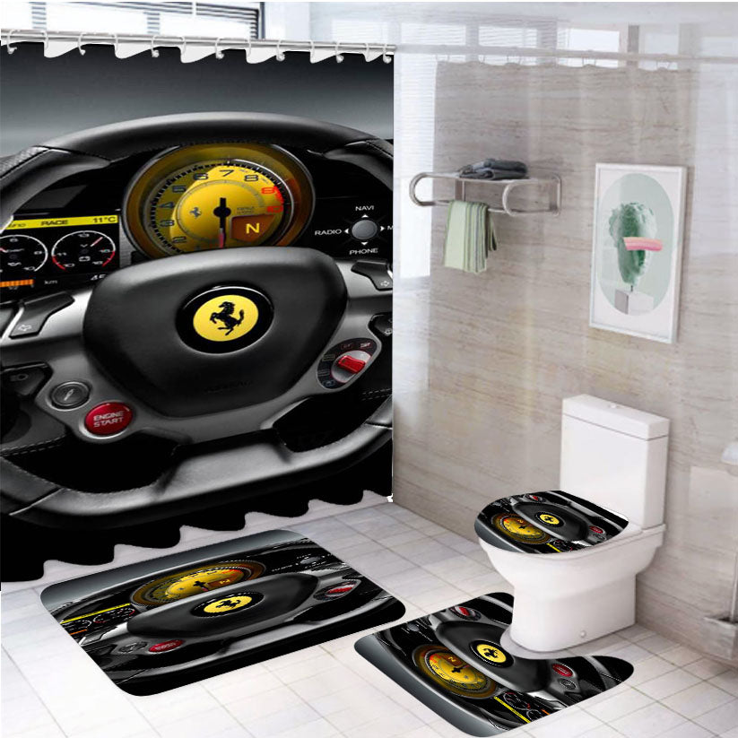 Ferrari Cockpit View 4Pcs Bathroom Set Shower Curtain