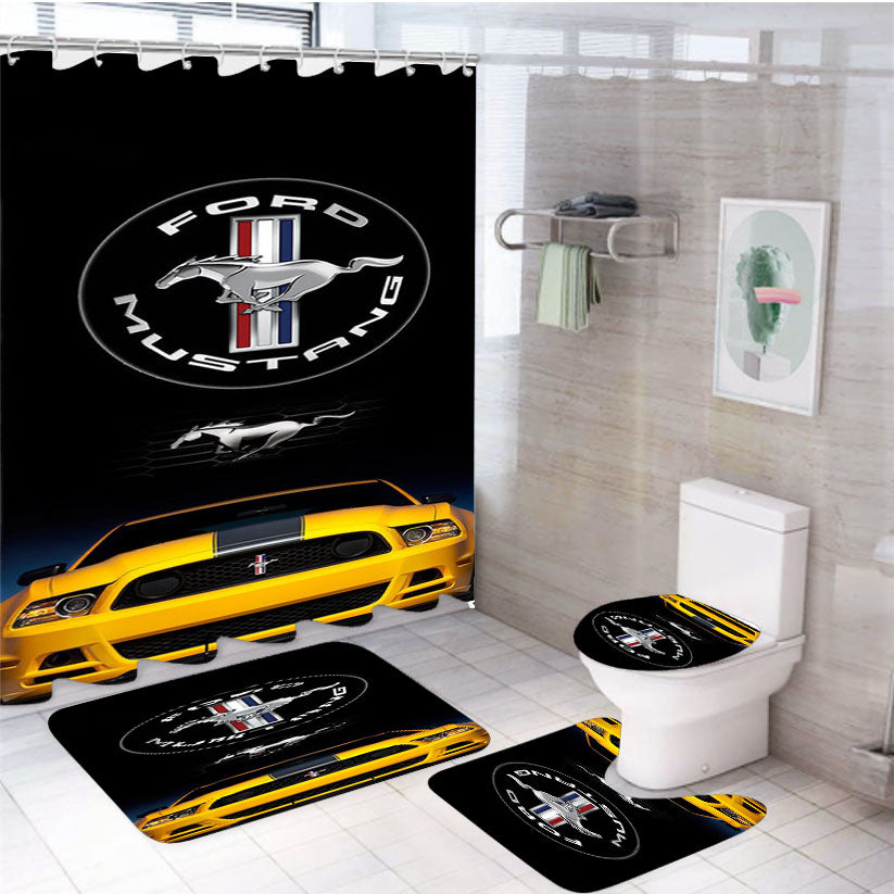 Ford Mustang 2 4Pcs Bathroom Set Shower Curtain