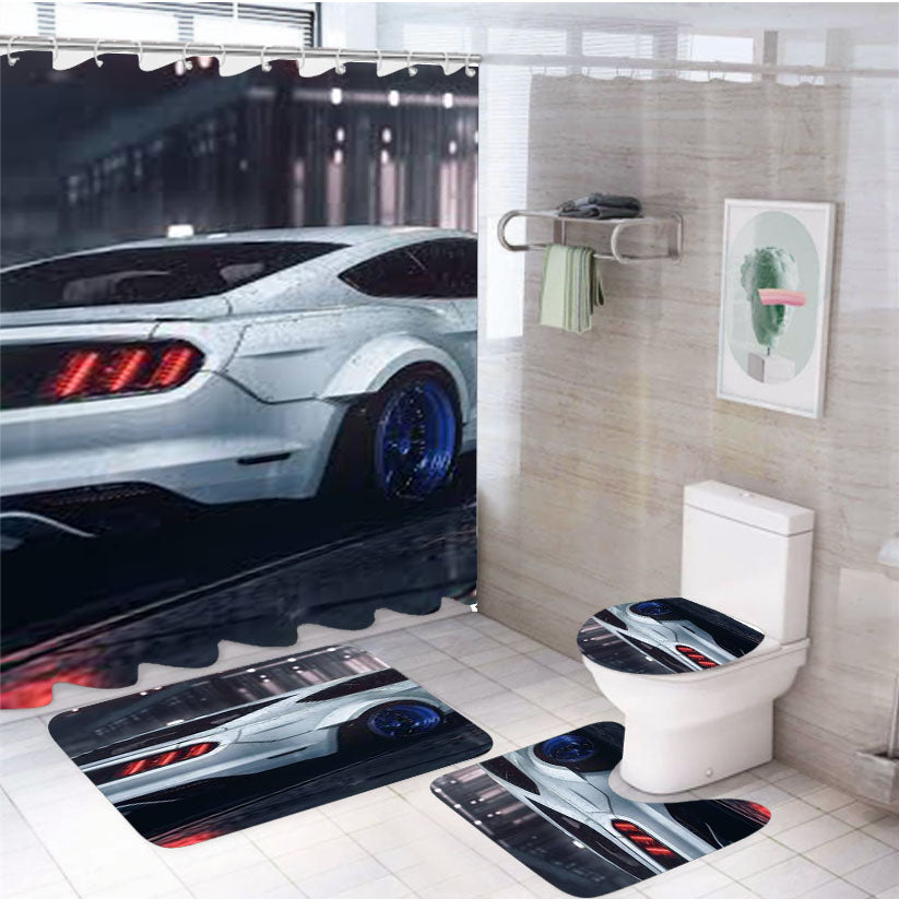 Ford Mustang Gt 2 4Pcs Bathroom Set Shower Curtain