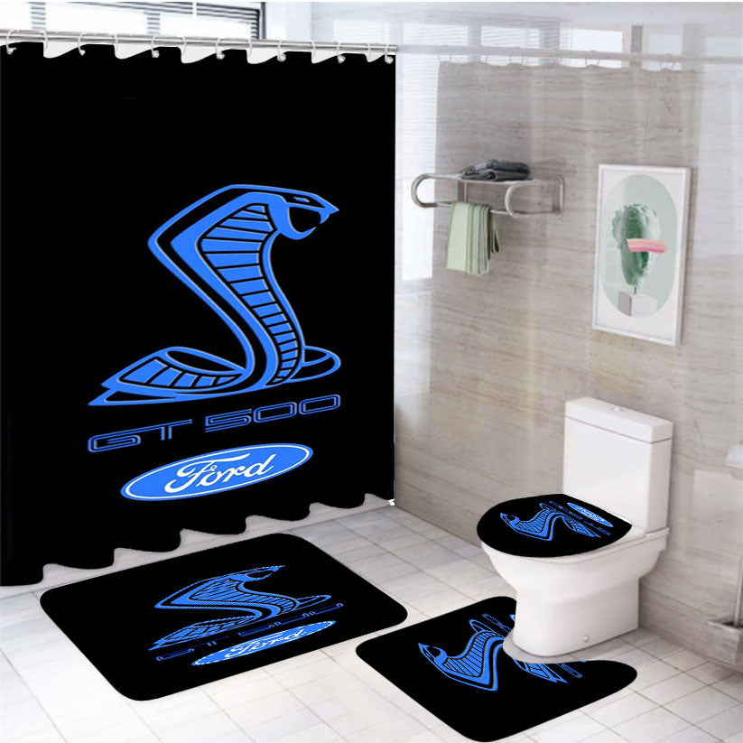Ford Mustang Shelby Cobra Gt 500 4Pcs Bathroom Set Shower Curtain