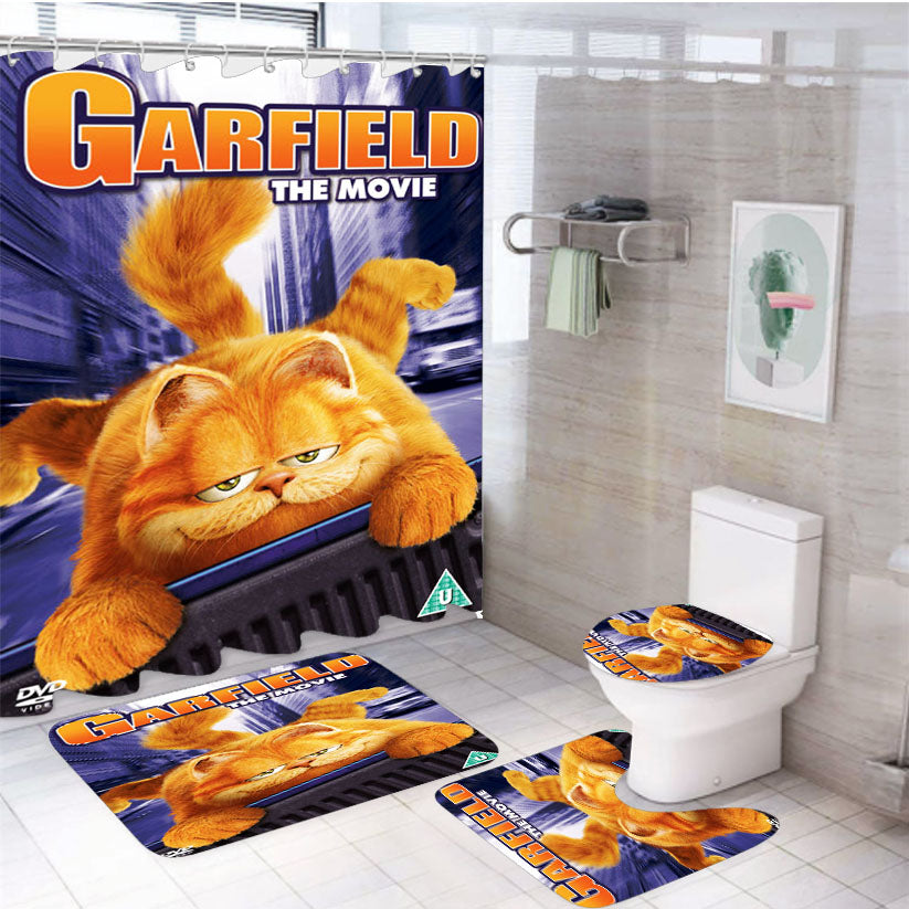 Garfield 4Pcs Bathroom Set Shower Curtain