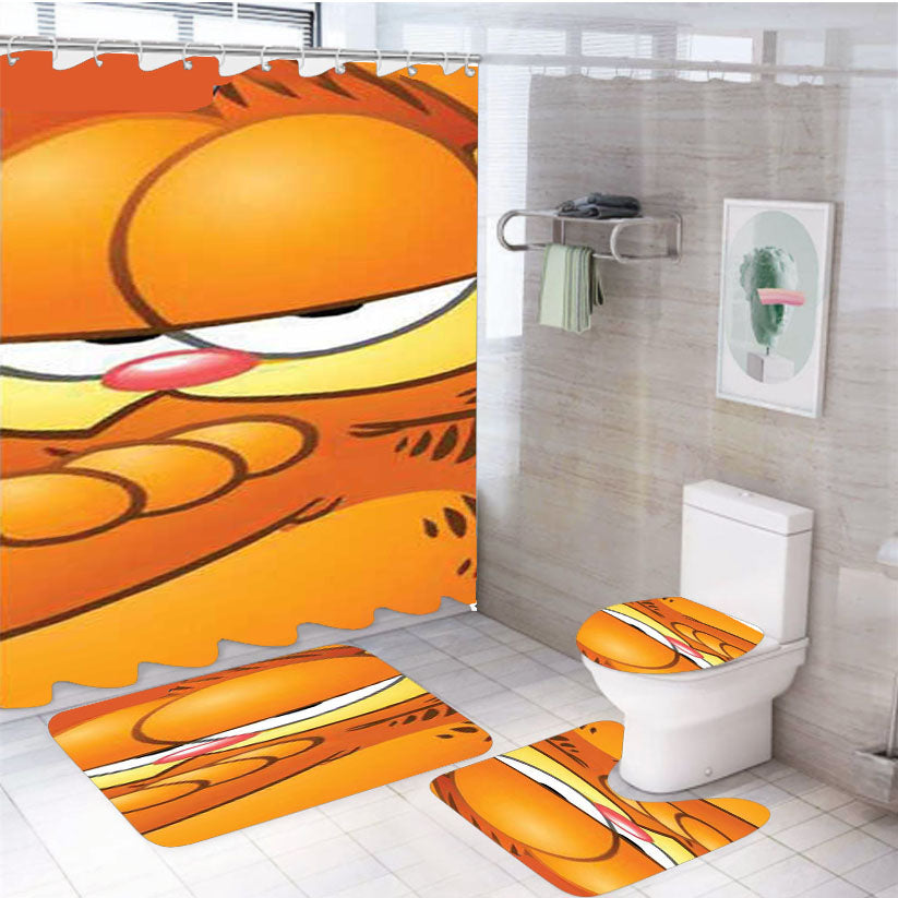 Garfield Arms Crossed 4Pcs Bathroom Set Shower Curtain
