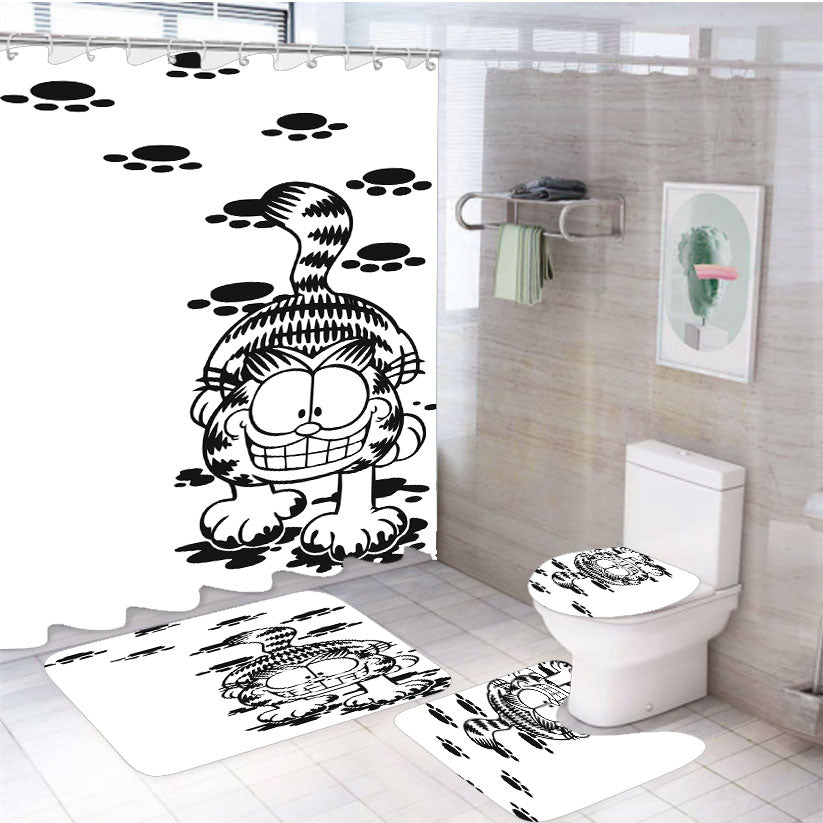 Garfield Paws Track Smile 4Pcs Bathroom Set Shower Curtain