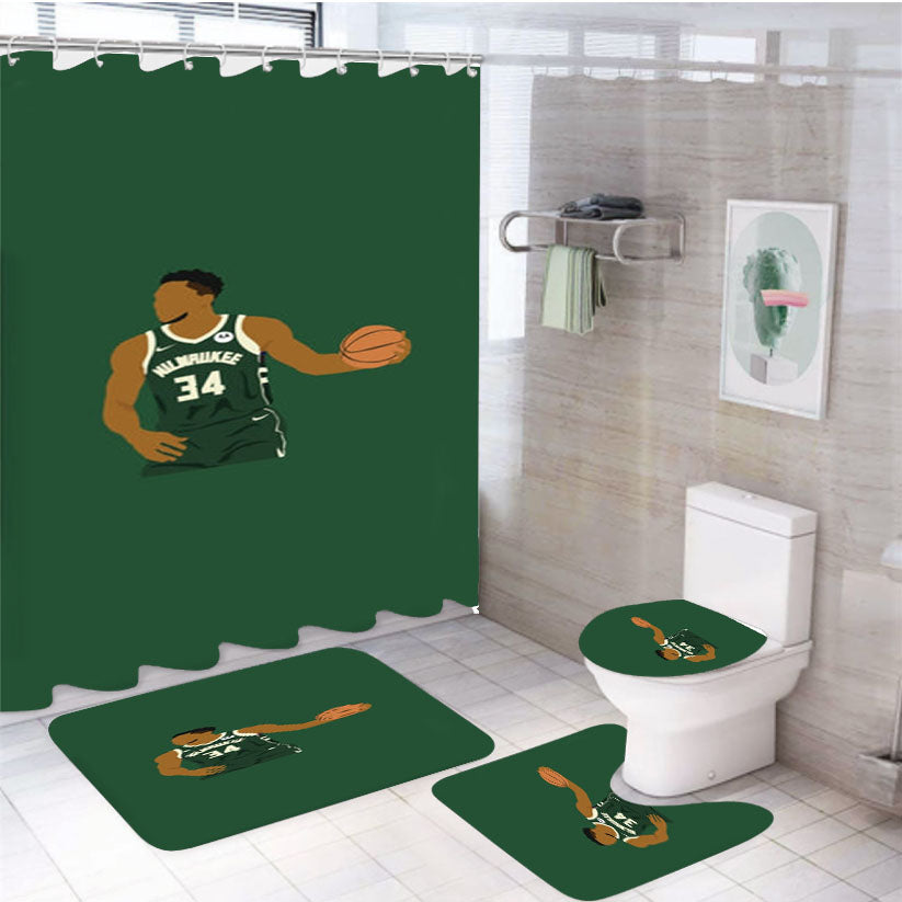 Giannis - Basketball 4Pcs Bathroom Set Shower Curtain