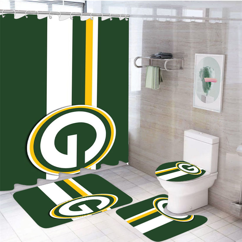 Green Bay Packers Nfl 4Pcs Bathroom Set Shower Curtain