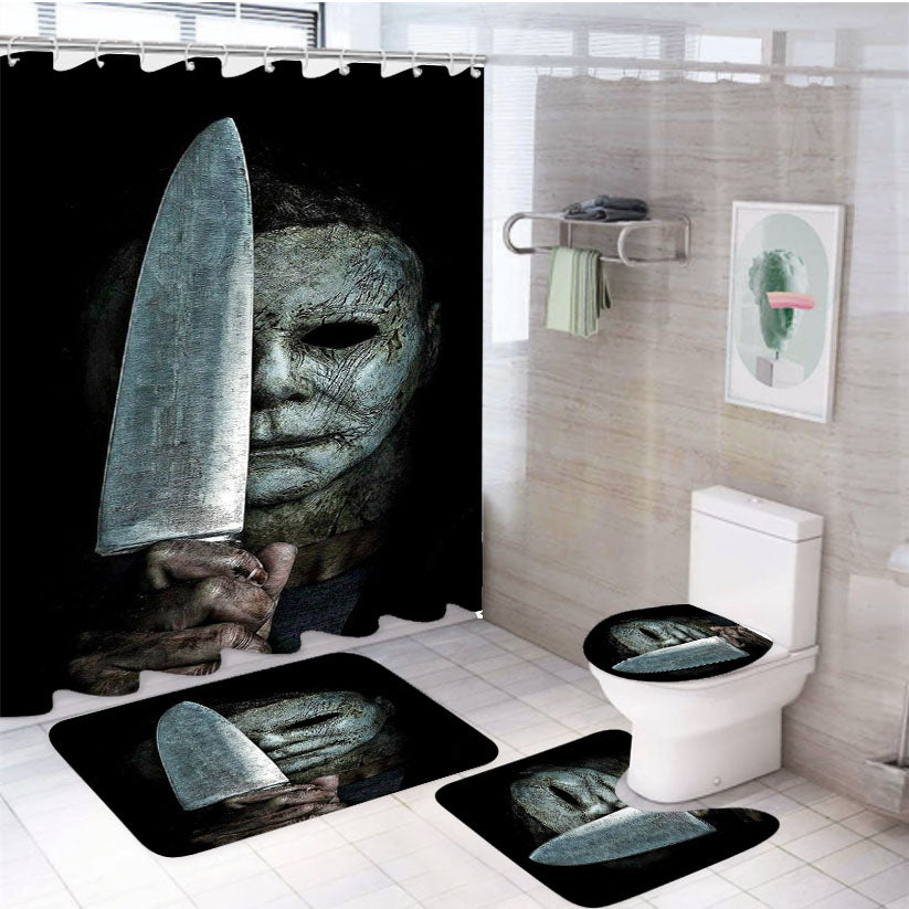 Halloween Movie 4Pcs Bathroom Set Shower Curtain