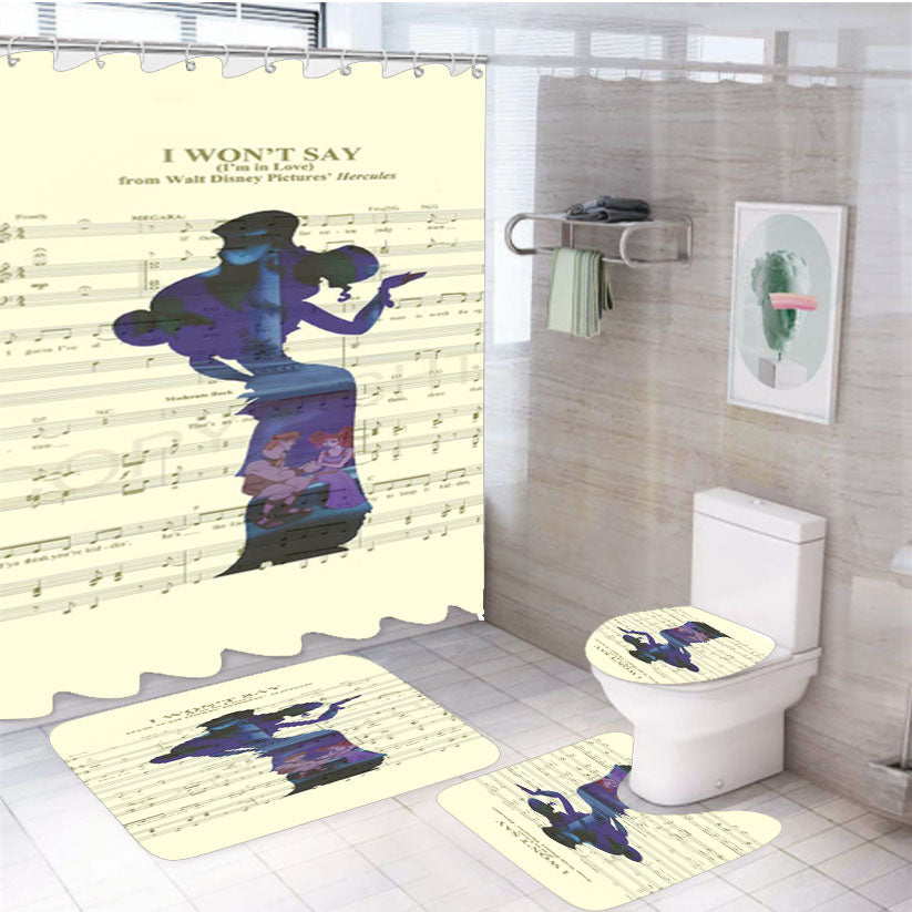 Hercules On The Sheet Music For The Song Art 4Pcs Bathroom Set Shower Curtain