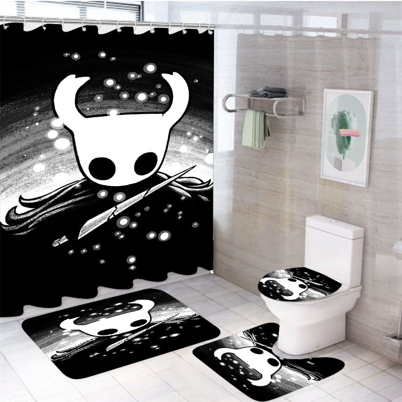 Hollow Knight Fanart 4Pcs Bathroom Set Shower Curtain