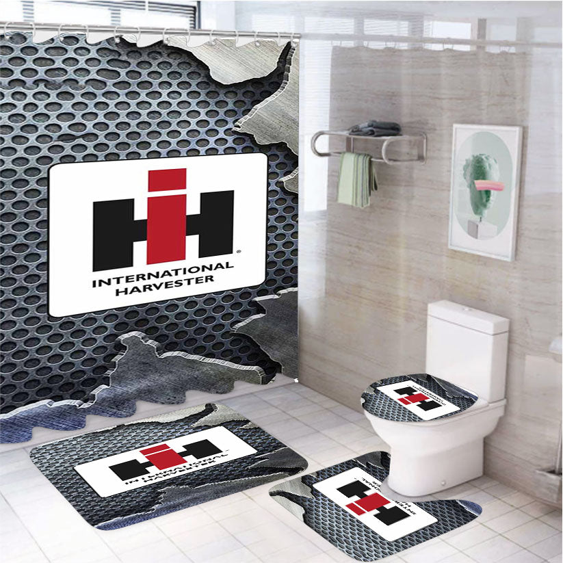 Ih International Harvester 4Pcs Bathroom Set Shower Curtain