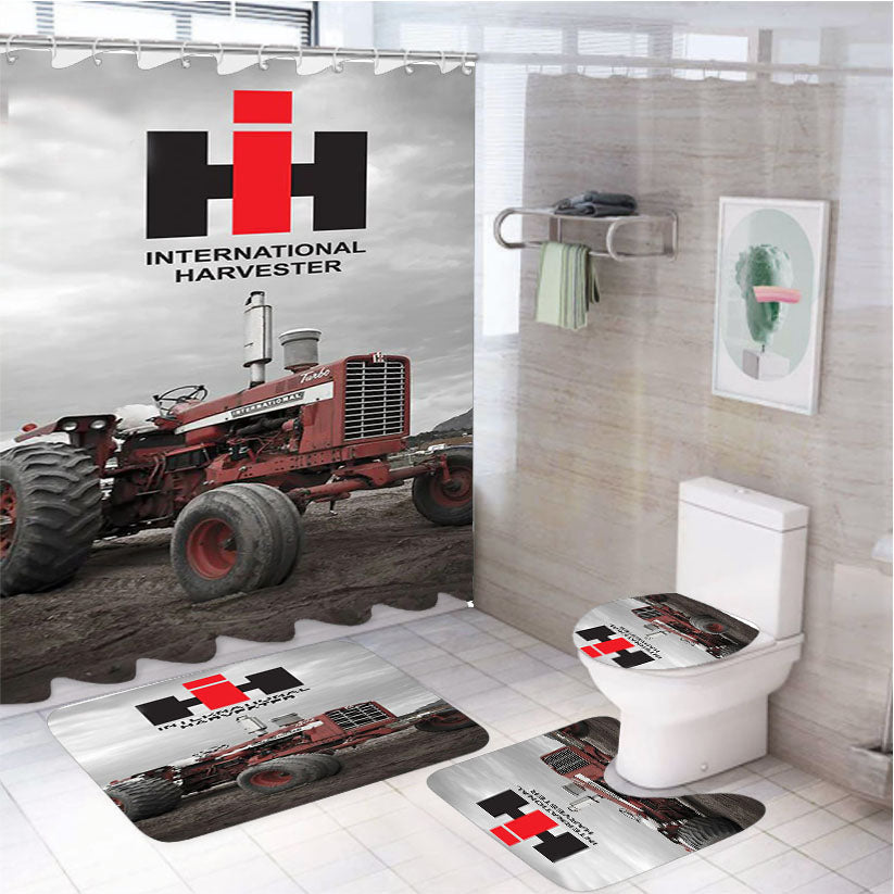 Ih International Harvester Tractor 1 4Pcs Bathroom Set Shower Curtain