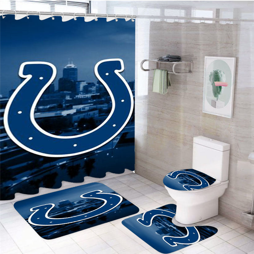 Indianapolis Colts Emblem 4Pcs Bathroom Set Shower Curtain