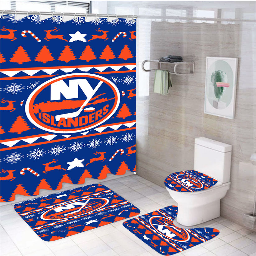 Islanders Christmas Sweater 4Pcs Bathroom Set Shower Curtain