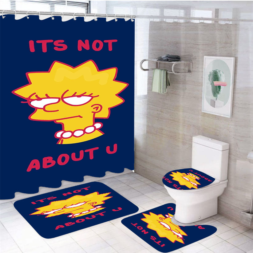 Its Not About You Lisa Simpsons 4Pcs Bathroom Set Shower Curtain