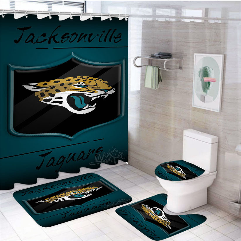 Jacksonville Jaguars, Afc, Leonard Fournette 4Pcs Bathroom Set Shower Curtain