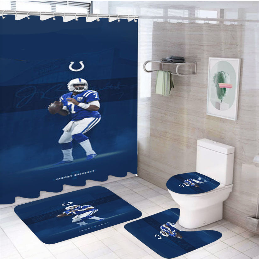 Jacoby Brissett Indianapolis Colts 4Pcs Bathroom Set Shower Curtain