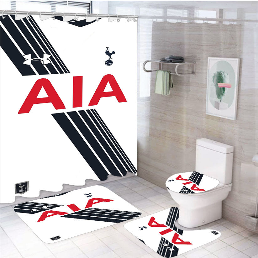Jersey Gear Football Tottenham Hotspur 4Pcs Bathroom Set Shower Curtain