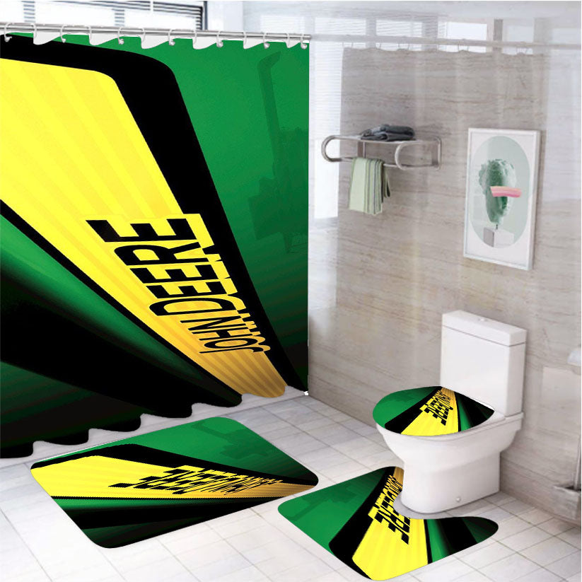 John Deere Green Wallpaper 4Pcs Bathroom Set Shower Curtain