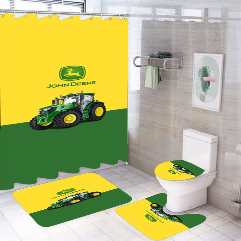 John Deere Tractor 4Pcs Bathroom Set Shower Curtain