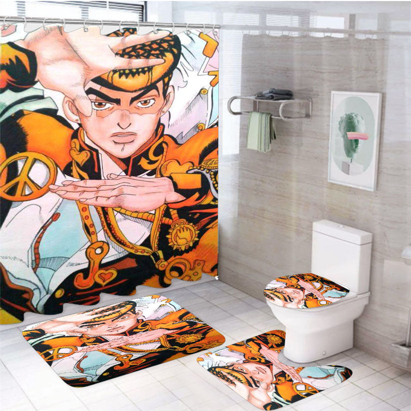 Josuke Higashikata Jojo Bizarre 4Pcs Bathroom Set Shower Curtain
