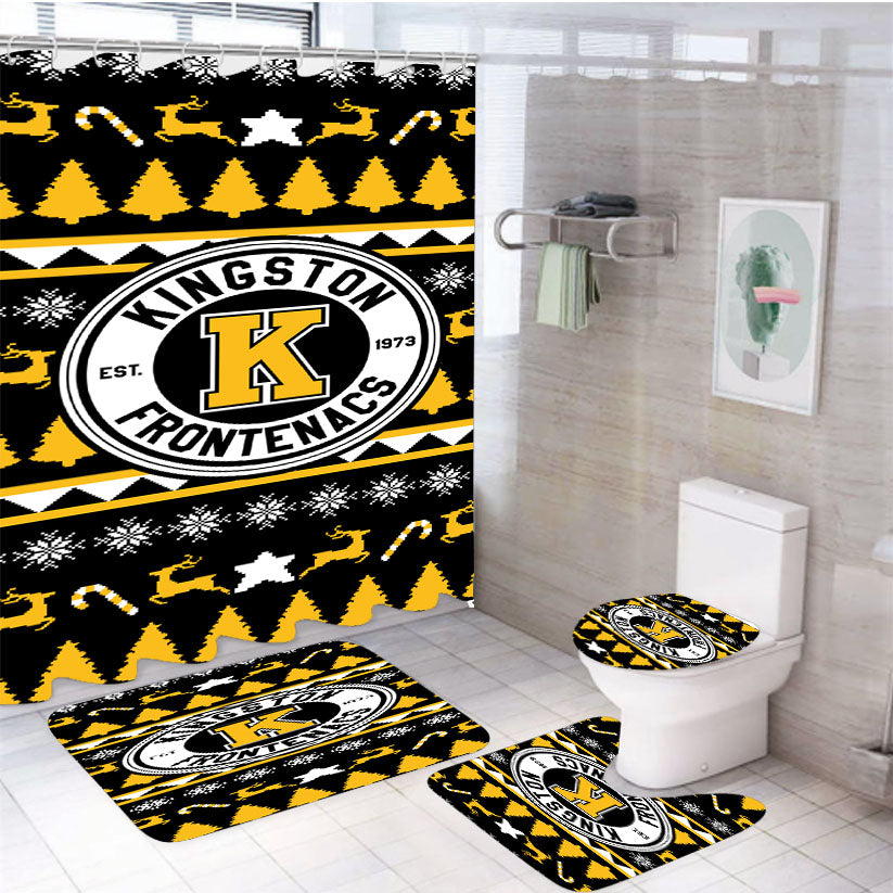 Kingston Frontenacs Christmas Sweater 4Pcs Bathroom Set Shower Curtain