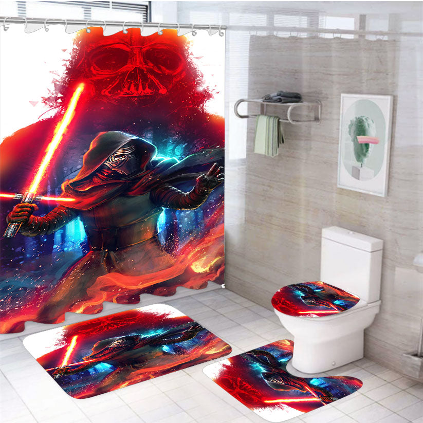 Kylo Ren Darth Vader 4Pcs Bathroom Set Shower Curtain
