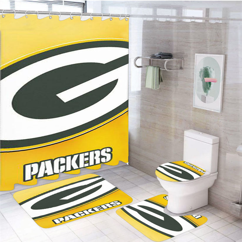 Logo Green Bay Packers 4Pcs Bathroom Set Shower Curtain