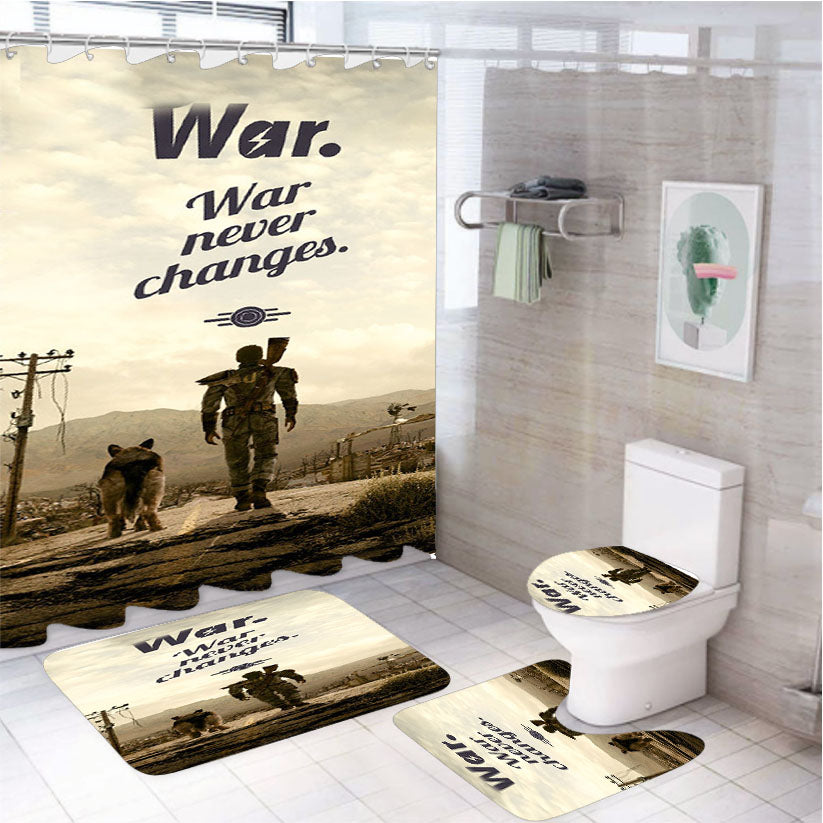 Lone Wanderer And Dogmeat Fallout 4Pcs Bathroom Set Shower Curtain