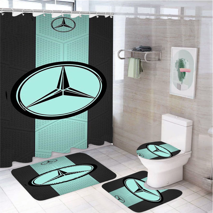 Mercedes Benz 1 4Pcs Bathroom Set Shower Curtain