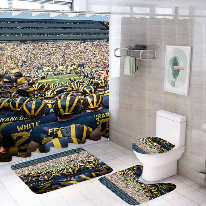 Michigan Wolverines 3 4Pcs Bathroom Set Shower Curtain