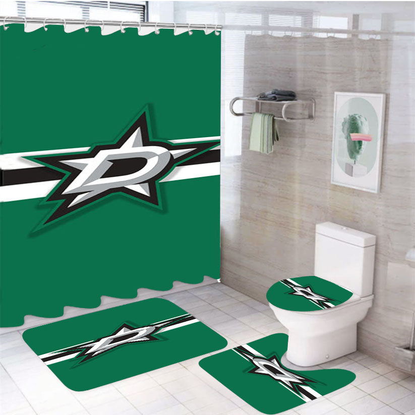 Milwaukee Logo Green 4Pcs Bathroom Set Shower Curtain