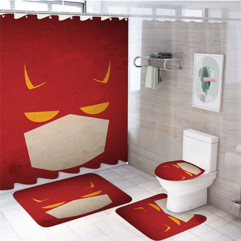Minimalist Grunge The Flash 4Pcs Bathroom Set Shower Curtain