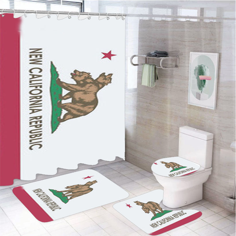Ncr Fallout New California Republic 4Pcs Bathroom Set Shower Curtain