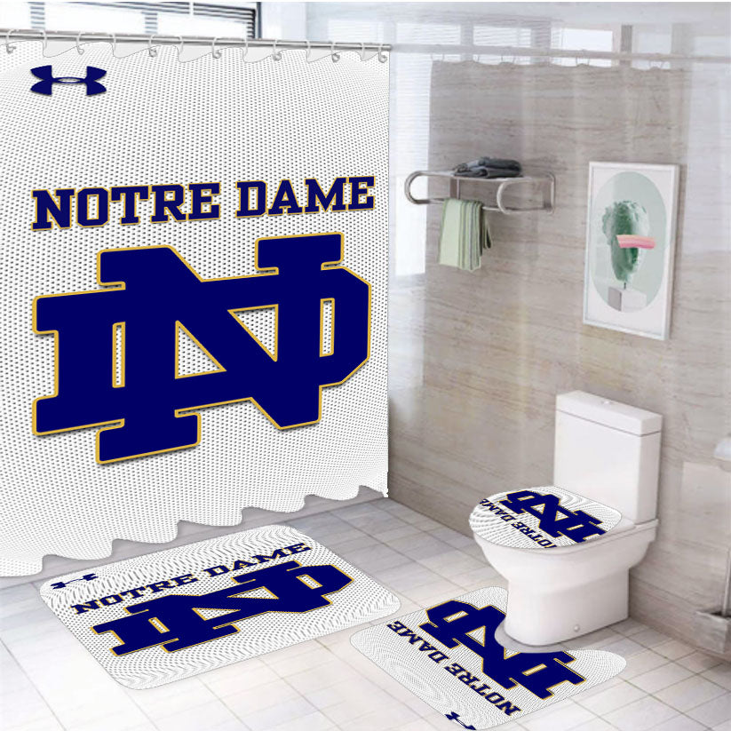 Notre Dame Fighting Irish Jersey 4Pcs Bathroom Set Shower Curtain